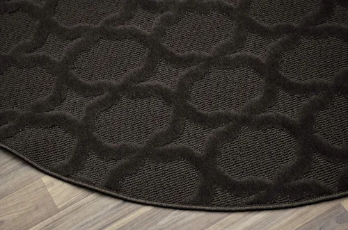 Miniatura 161 de Garland Rug Sparta - Alfombra antideslizante de polipropileno de 2 pies x 12 pies, color negro, ideal para salas de estar y pasillos, elegante