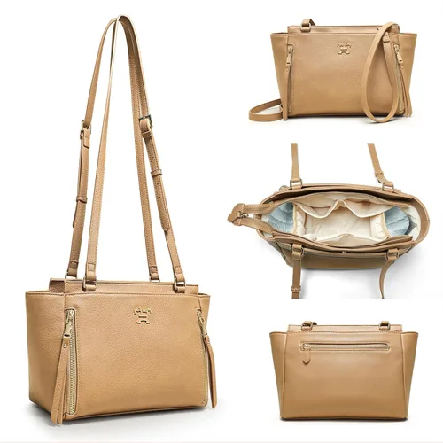 Miniatura 10 de Miss Fong - Bolso pequeño cruzado para pañales, bolsos cruzados para pañales, bolso para pañales con 7 bolsillos, 2 bolsillos aislados y correa