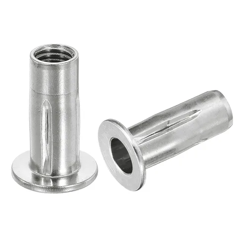 Miniatura 9 de uxcell M6 - Tuercas de remache de agarre múltiple, 2 piezas de vástago preabombado, cabeza plana, tuerca de inserción roscada de acero inoxidable