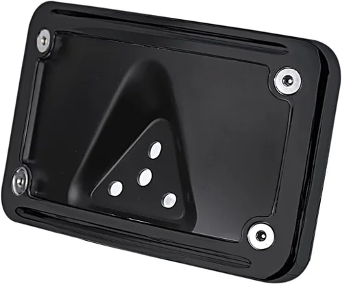 Miniatura 4 de Soporte de montaje de placa de matrícula negro curvado en posición horizontal para Harley de 3 agujeros (negro)