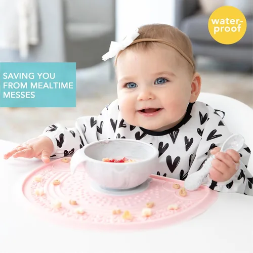 Miniatura 2 de Babero de manga Bumkins para niña o niño, bebé y niño pequeño de 6 a 24 meses, imprescindible para comer, alimentar, suministros de destete guiado