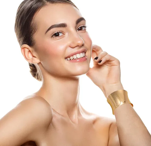 Miniatura 4 de WAINIS 2 pulseras para mujer, pulseras anchas abiertas de oro y plata, pulsera ajustable para regalo de joyería