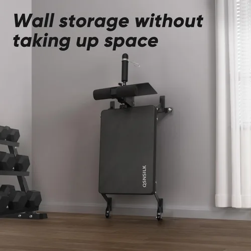 Miniatura 5 de Máquina de rizos nórdicos, banco de rizos de isquiotibiales, banco compacto de glúteos con ruedas, equipo de gimnasio en casa para entrenamientos