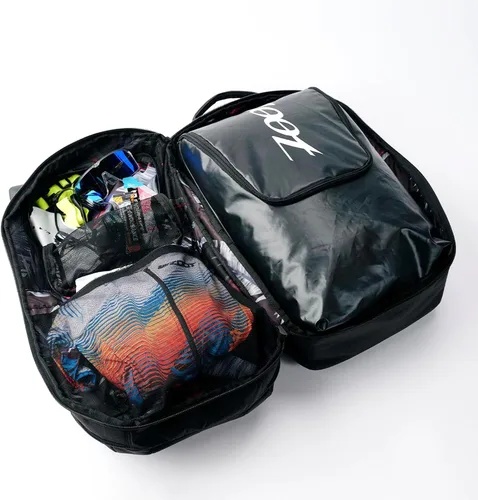 Miniatura 7 de Zoot Ultra Tri Bag, mochila de transición de triatlón con almacenamiento húmedo para hombres y mujeres atletas, día de carrera, viajes y tren, negro