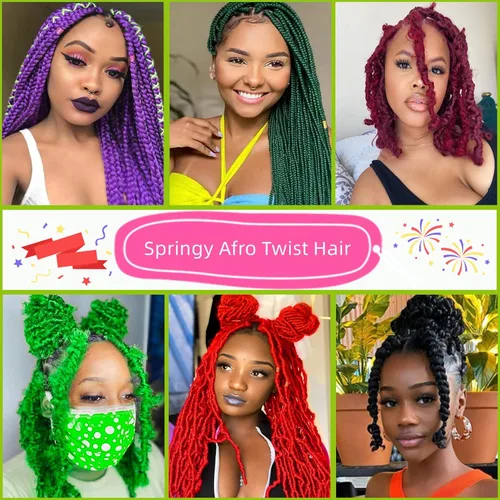 Miniatura 5 de Extensiones de pelo rizado afro elástico de 10 pulgadas para rastas suaves, 8 paquetes de pelo trenzado cubano pre-separado para mujeres y niños