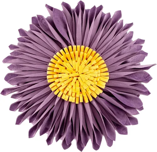 Miniatura 16 de Almohada redonda suave y redonda con forma de girasol, cojín en forma de margarita, hecha a mano, almohada decorativa de flores de felpa suave