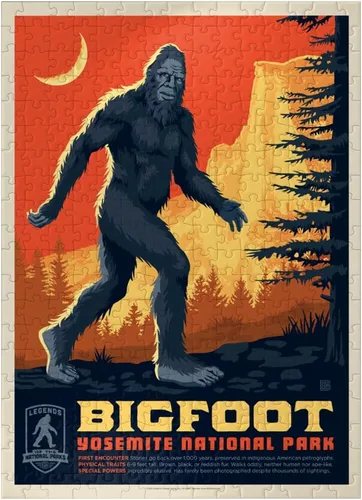 Miniatura 7 de MyPuzzle Legends of The National Parks: Yosemite's Bigfoot - Póster vintage - Rompecabezas de 100 piezas prémium para adultos
