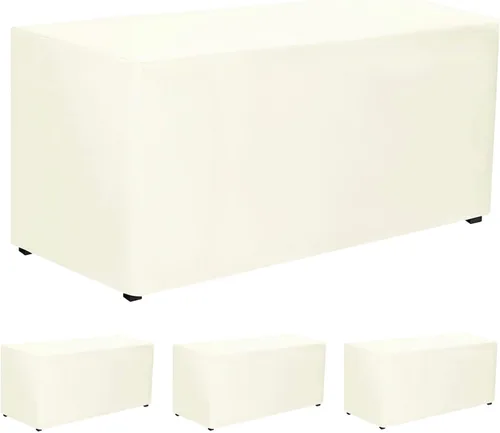 Miniatura 18 de PLOYMONO - Juego de 2 manteles ajustables, mantel de longitud hasta el suelo para mesa rectangular de 4 pies (122x61 cm) de poliéster, ideal