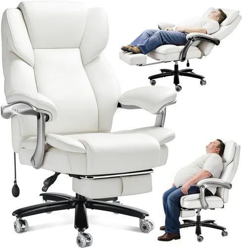 Miniatura 11 de Silla de oficina grande y alta de 600 libras para personas pesadas, silla de escritorio de oficina ejecutiva resistente y cómoda con soporte lumbar