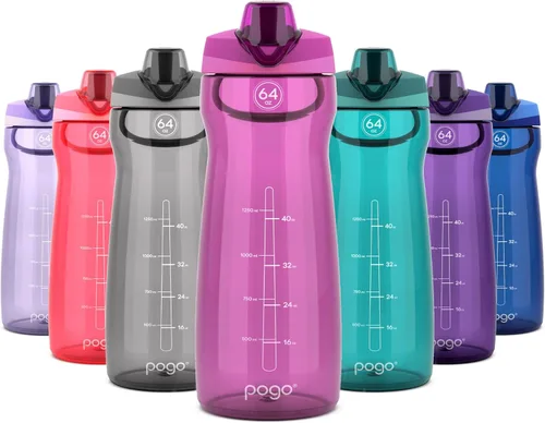 Miniatura 26 de Pogo Botella de agua de plástico sin bisfenol A con tapa con pico de 32 onzas, color azul atolón Azul (Blue Atoll)