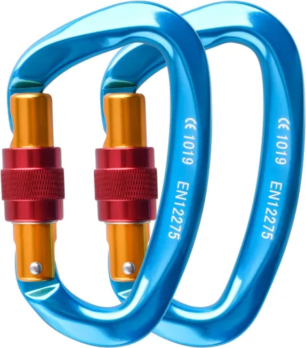 Miniatura 12 de TRIWONDER Mosquetones de alta resistencia 12kN 25kN Mosquetones pequeños para llaves de hamaca arnés de correa de perro camping senderismo