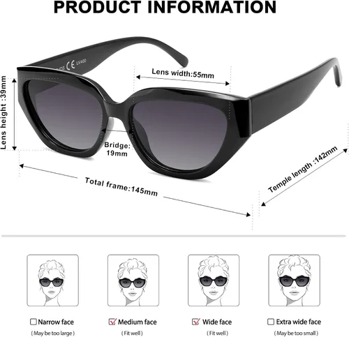 Miniatura 41 de SOJOS Gafas de sol polarizadas de ojo de gato lindo de moda para mujer Cateye SJ2237