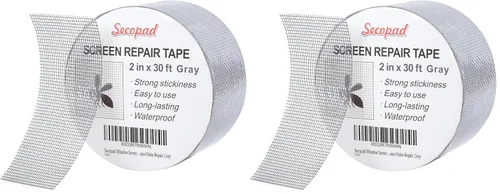 Miniatura 8 de Secopad Cinta de reparación de pantalla de ventana gris, kit de reparación de pantalla de 2 pulgadas x 30 pies (360 pulgadas) para ventanas