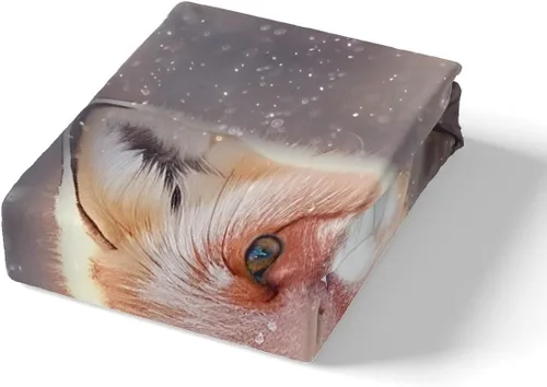 Miniatura 5 de Homewish Juego de ropa de cama de zorro 3D, tamaño individual, juego de funda de edredón con temática de animales salvajes de la naturaleza, 2