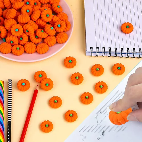 Miniatura 3 de FOIMAS 30 borradores de calabaza 3D, mini borrador de goma de calabaza para niños, estudiantes, Halloween, otoño, Acción de Gracias, fiesta, 33