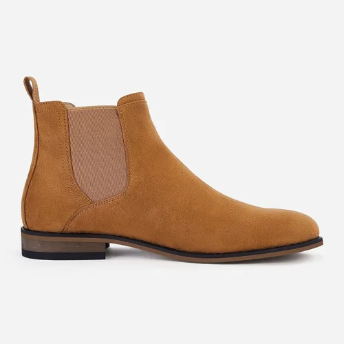 Miniatura 5 de Coutgo Botas Chelsea para hombre, botas de vestir cómodas de gamuza, botas de tobillo Chukka