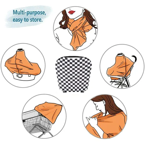 Miniatura 3 de Little Jump Funda multiusos para asiento de automóvil para bebé, funda de lactancia transpirable, toldo de asiento de coche de alta elasticidad