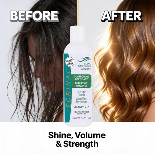 Miniatura 4 de Ecrinal Champú fortificante sin sulfato con ANP2+ para cabello fuerte y brillante – Restaura el volumen, la flexibilidad y la resistencia al cabello