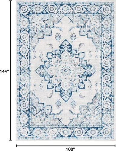 Miniatura 2 de SAFAVIEH Tulum Collection - Alfombra para pasillo, 2 x 9 pies, diseño de medallón, no desprende pelusa y fácil de limpiar, ideal para sala de estar