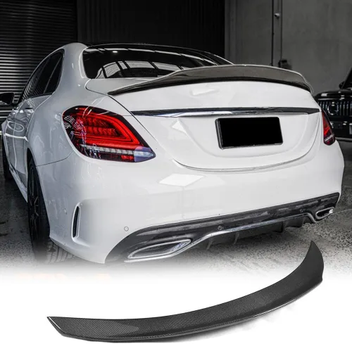Miniatura 8 de Trunk Spoiler Compatible with 2015-2021 Mercedes C Class W205 Sedan Rear Boot Lid Highkick Wing Lip Factory Outlet (ABS)