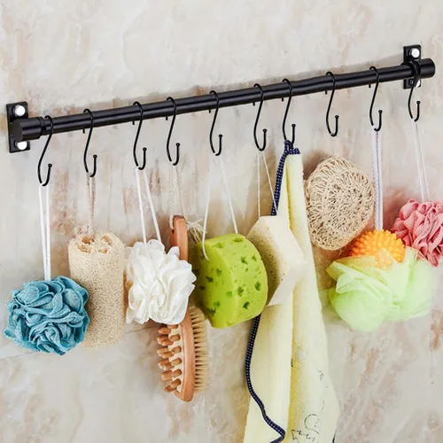 Miniatura 6 de Ganchos negros de metal resistente en forma de S – Paquete de 10 ganchos para colgar ropa o ollas de cocina, armario, jeans, bolsas, utilidad