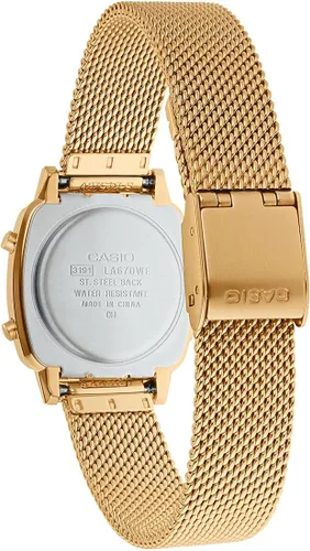 Miniatura 2 de Casio - Reloj digital de cuarzo para mujer con pulsera de acero inoxidable macizo