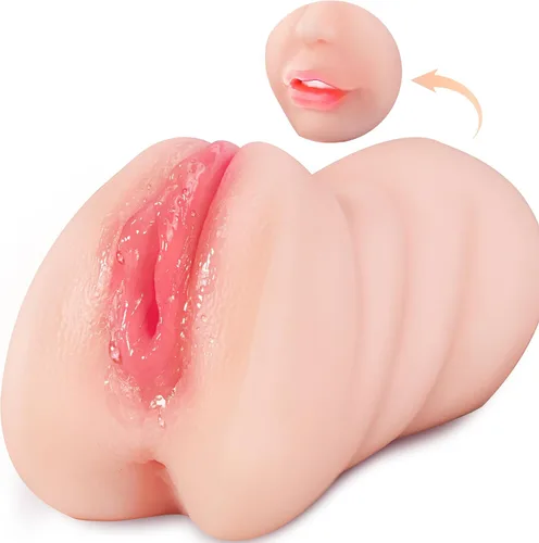 Masturbadores masculinos de bolsillo 3 en 1 con cara realista, muñeca sexual con boca texturizada realista, vagina y ano apretado, masturbador