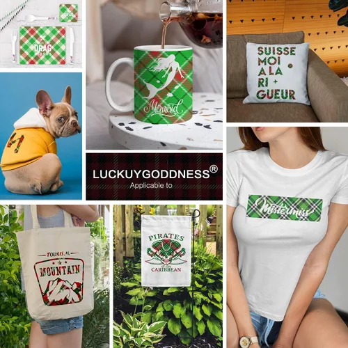 Miniatura 5 de Hojas de transferencia, 10 unidades de 12 x 4.5 pulgadas, papel de sublimación a cuadros de Navidad pre-ed para prensa de tazas, posavasos, bolsa