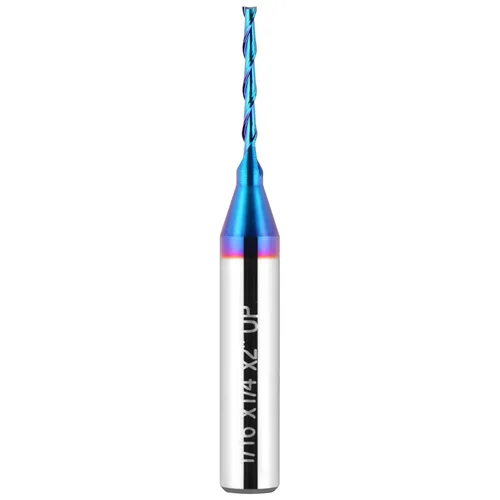 EANOSIC Broca de enrutador en espiral Upcut con vástago de 1/4 de pulgada, diámetro de corte de 1/16 pulgadas de carburo sólido con fresas CNC nano