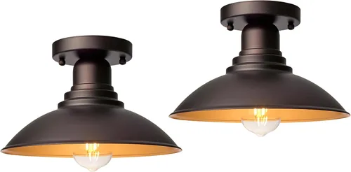 Miniatura 12 de GOLDHILL Luz de Granero Exterior Negra con Cuello de Ganso, Luces de Tocador de Estilo Granja con Base E26, Luces Exteriores Redondas para Casa