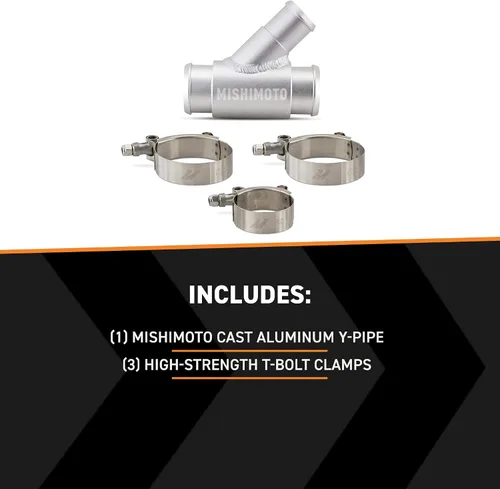 Miniatura 3 de Mishimoto MMHOSE-RAM-13Y Tubo en Y de refrigerante de aluminio, para conectar mangueras de radiador duales, compatible con RAM Cummins 2500 y 3500