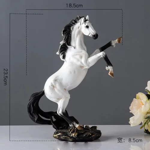 Miniatura 5 de Adornos modernos, estatua en forma de caballo, escultura/artesanía de resina artesanal, accesorios de decoración del hogar, estudio de oficina