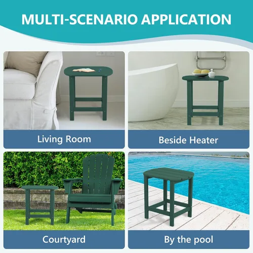 Miniatura 7 de Plawdlik Hdpe - Mesa auxiliar Adirondack para exteriores, con textura de madera, juego para patio, jardín, porche, piscina, patio compuesto, patio