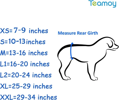 Miniatura 5 de Pañales envolventes reusables para perros machos, banda para barriga para cachorros lavable, Teamoy