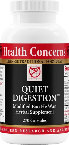 Health Concerns Digestión silenciosa – Apoyo digestivo para malestar estomacal, gases, hinchazón e indigestión – Fórmula china herbaria – Suplemento
