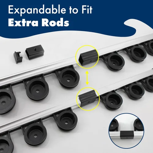 Miniatura 5 de Rush Creek Creations Fishing Rod Holder, Garage Organization and Wall Storage, for Reels, Gear and Accessories (Vertical/Horizontal Rack)