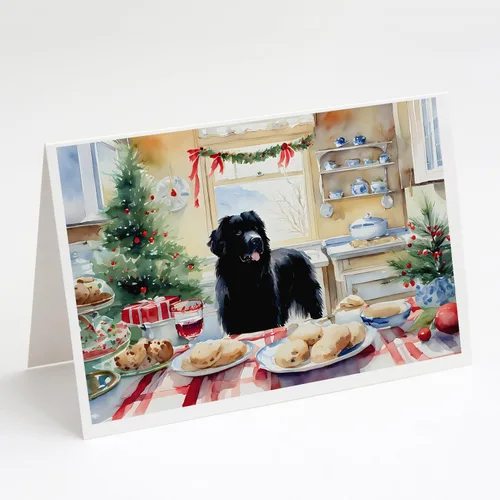 Miniatura 29 de Caroline's Treasures DAC3884GCA7P Paquete de 8 tarjetas en blanco de Navidad con galletas de husky siberiano Tarjetas de felicitación con sobres