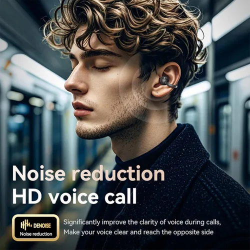 Miniatura 5 de Auriculares abiertos con clip para la oreja, auriculares inalámbricos Bluetooth 5.4, auriculares deportivos con pantalla táctil LED inalámbrica