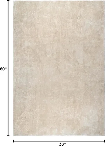 Miniatura 2 de nuLOOM Loni Cream - Alfombra de felpa acogedora de 3 x 5 pies, lavable a máquina, antideslizante, suave y esponjosa para sala de estar, dormitorio