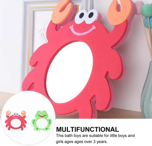 Miniatura 3 de Juego de 2 piezas de juguete de baño de espejo en forma de rana interactivo para bebés, juguetes de ducha para niños, juguete de bañera de ducha