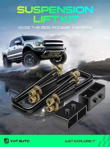 Miniatura 2 de YHTAUTO Kit de elevación de nivelación trasera de 1.5 pulgadas compatible con Ford F-150 2004-2020 RWD/4WD Pernos en U de acero y bloques