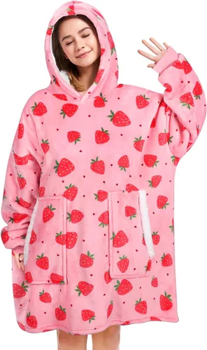 Miniatura 9 de Manta con capucha, regalos para adultos, mamá, mujeres y hombres, sudadera con capucha mullida de gran tamaño, acogedora sudadera con capucha