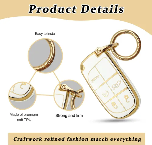 Miniatura 3 de Funda para llavero de Jeep, llavero de protección completa suave, carcasa de llave, accesorios para coche para hombre, niñas, mujeres, compatible