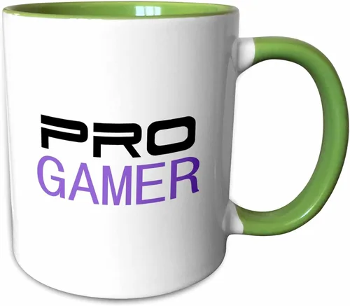 Miniatura 10 de 3dRose mug_151243_4 "Pro gamer - awesome gaming job or hobby and proud of it - computer pro-gamer in black and purple" Taza, 11 oz, Negro