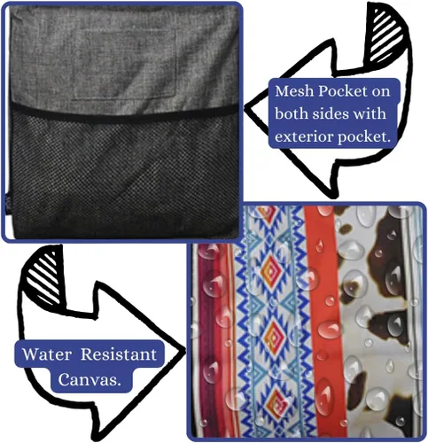 Miniatura 477 de NGIL Bolsa de comestibles reutilizable extra grande plegable de gran tamaño para comestibles, almacenamiento, picnic, playa, Bronco-negro occidental