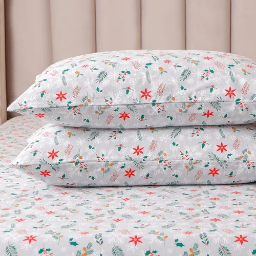 Miniatura 13 de Elegant Comfort Juego de sábanas de franela ultrasuave de 4 piezas 100% de algodón turco - Sábanas de franela navideñas de Navidad, de calidad