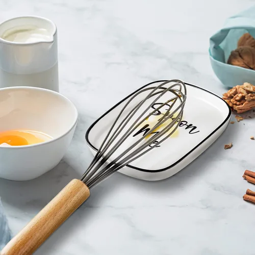 Miniatura 6 de Soporte de cuchara de cerámica para estufa, soporte grande para cuchara para encimera de cocina, soporte de cuchara de café blanco, soporte