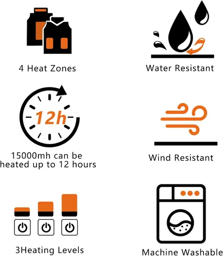 Miniatura 3 de nomakk Womens Heated Vest with 3 Heating Levels 4 Heating ZonesNeck Heating Jacket Washable Batteries not included