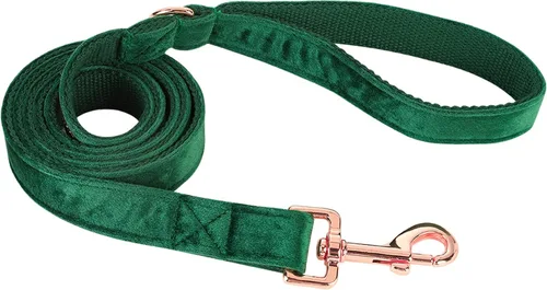 Miniatura 12 de ARING PET Correa para perro, correas de terciopelo para perro, collares a juego, hecha a mano, resistente correa de terciopelo negro para perros