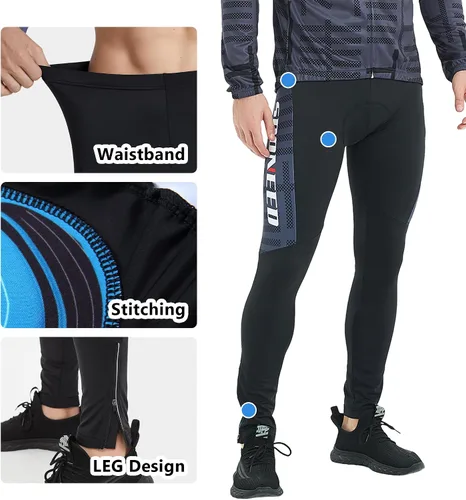 Miniatura 18 de sponeed Ropa de ciclismo para hombre, manga larga, para bicicleta de montaña, camiseta de bicicleta de carretera, pantalones acolchados, trajes
